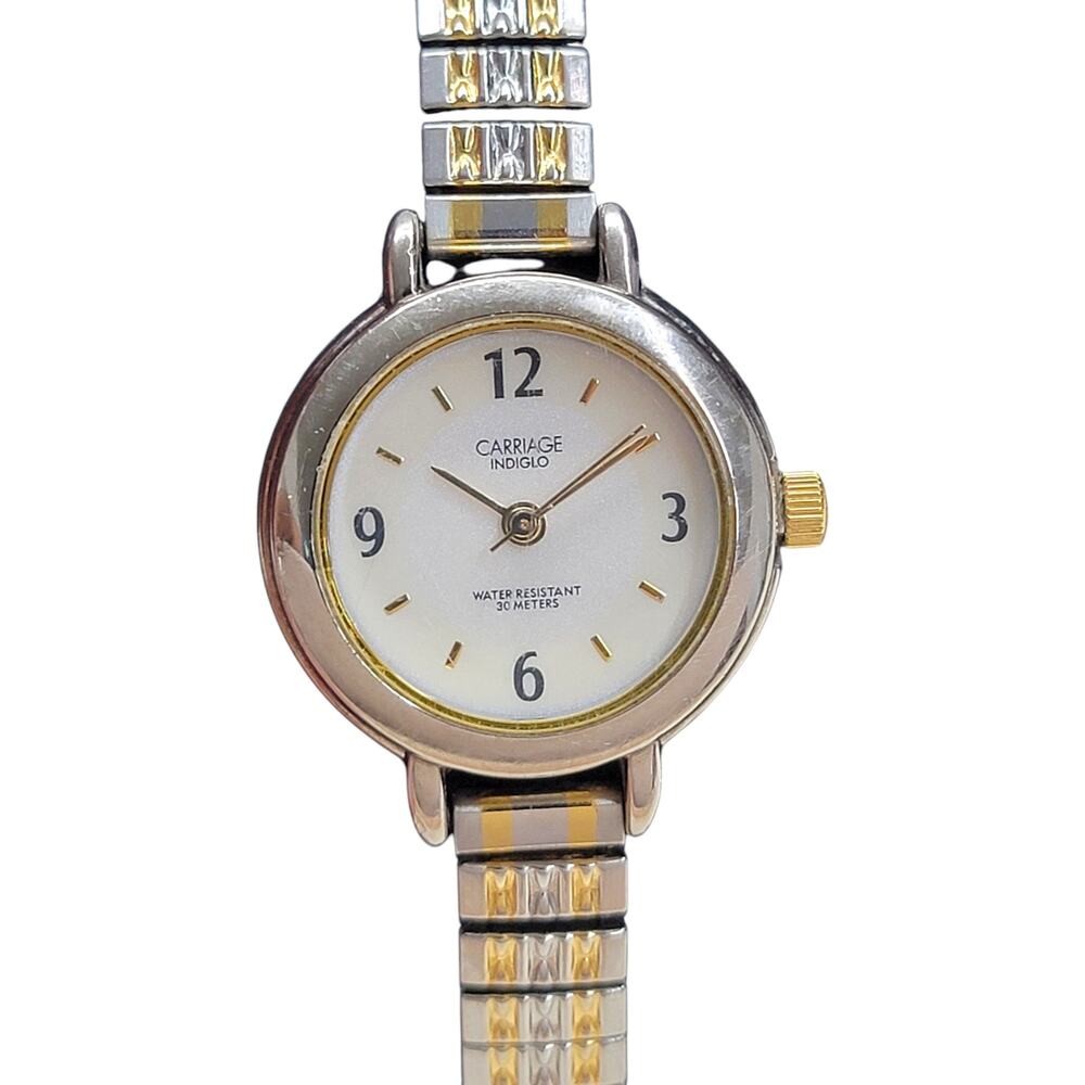 Carriage by Timex Womens Watch Indiglo Two Tone Expansion Band Quartz